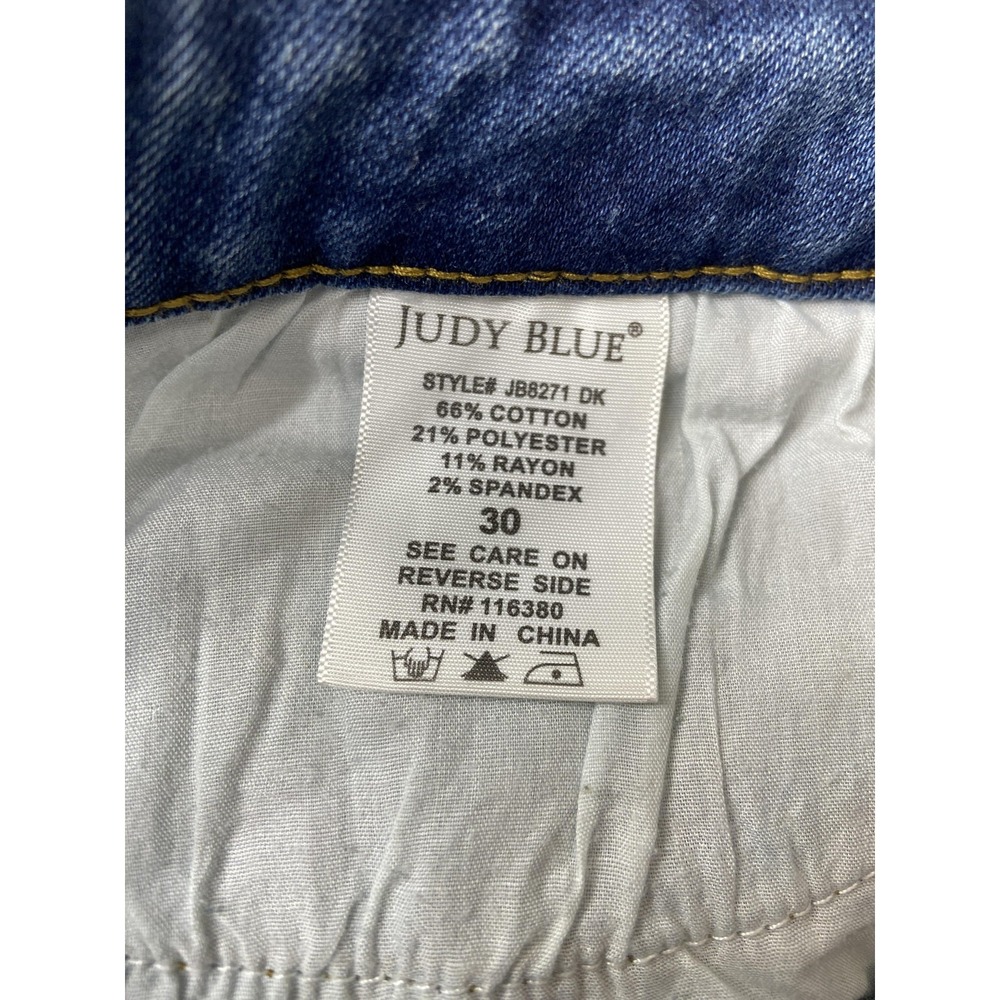 Judy Blue Jeans Womens 30 Relaxed Fit Distressed Ripped Denim Stretch Casual Pan - Picture 11 of 13